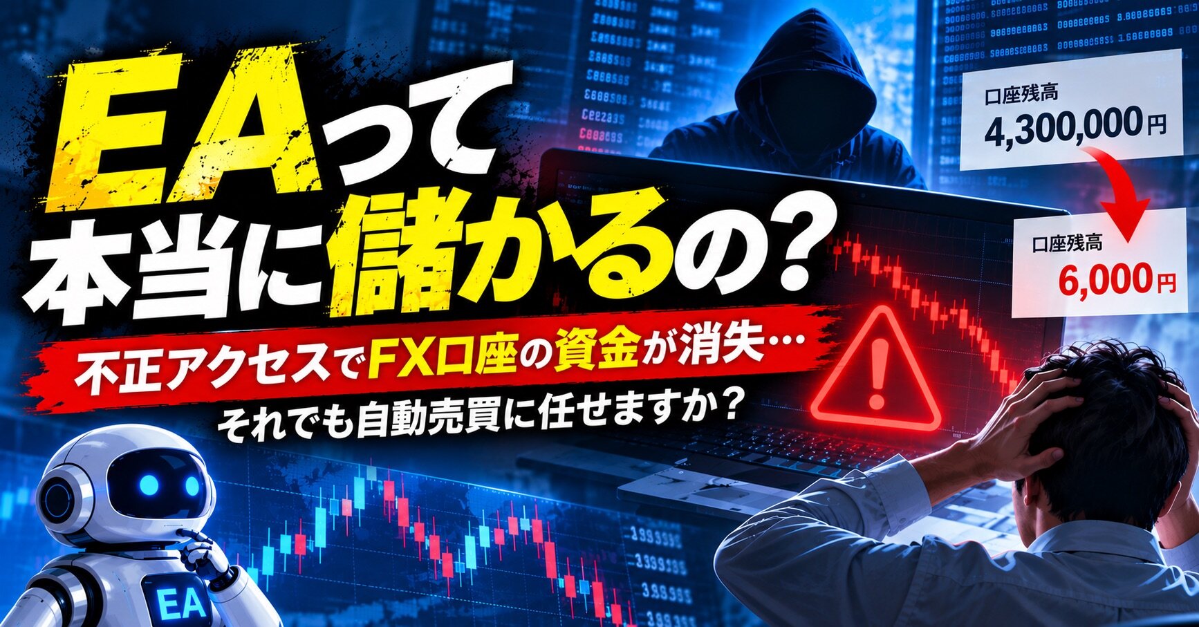 EAって本当に儲かるの？ 不正アクセスでFX口座の資金が消失...それでも自動売買に任せますか？