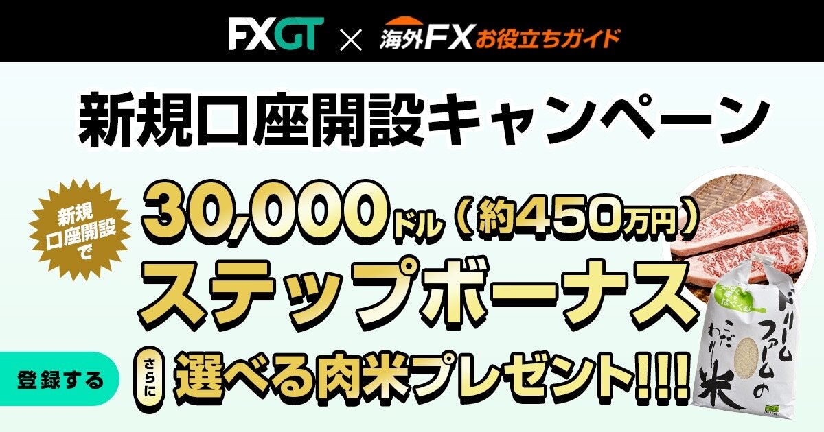 【FXGT】新ボーナスプログラム｜最大30,000ドル