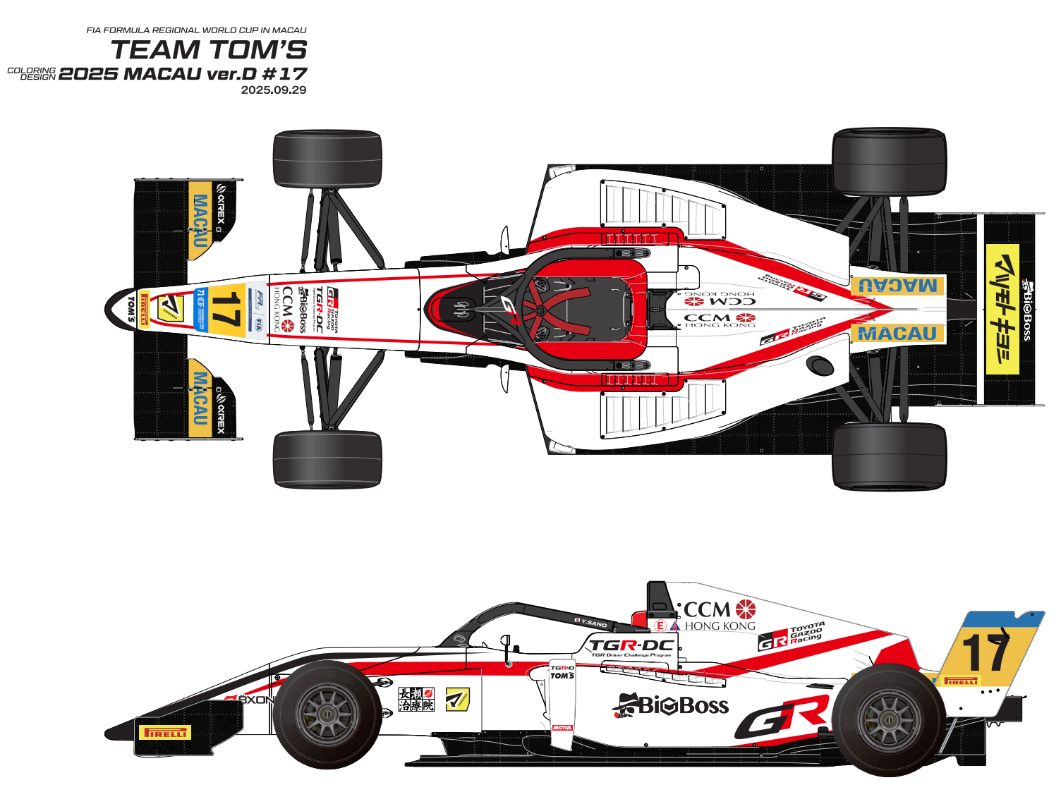 マカオグランプリTOM'S車体イメージ