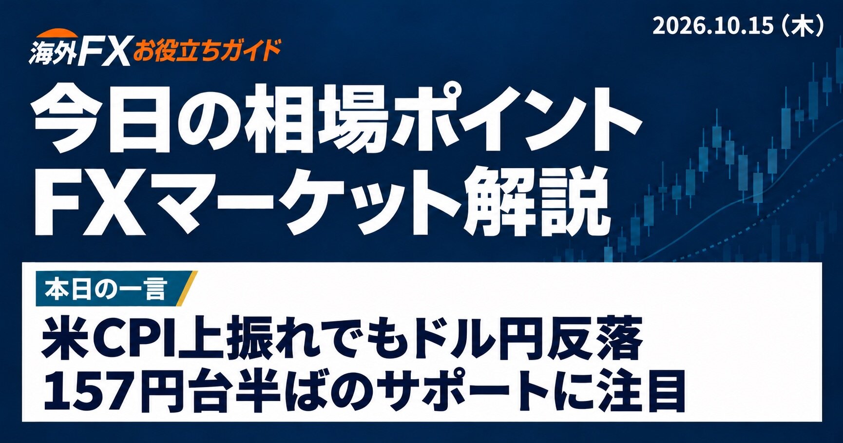 今日の相場ポイント｜FXマーケット解説（10/15）