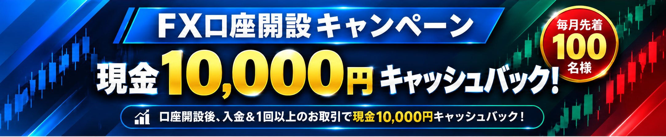 FX口座開設で現金10,000円キャッシュバック