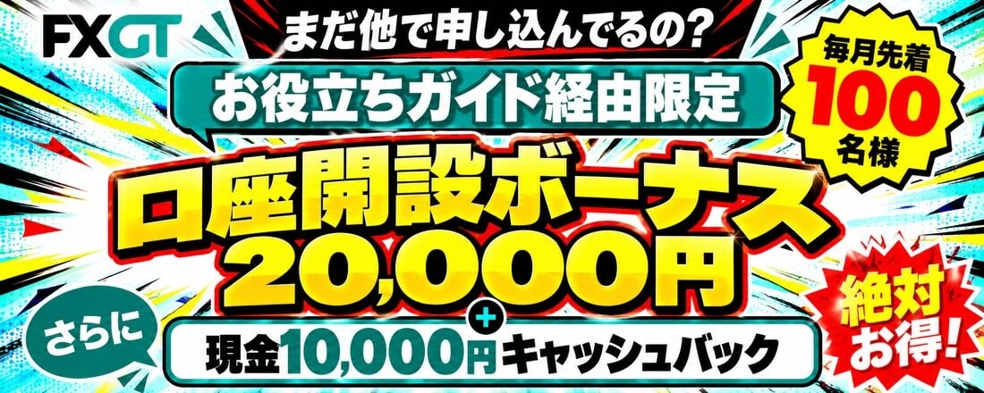 FXGT サイト限定新規口座開設ボーナスキャンペーン