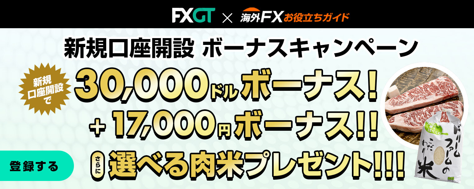 FXGT サイト限定新規口座開設ボーナスキャンペーン
