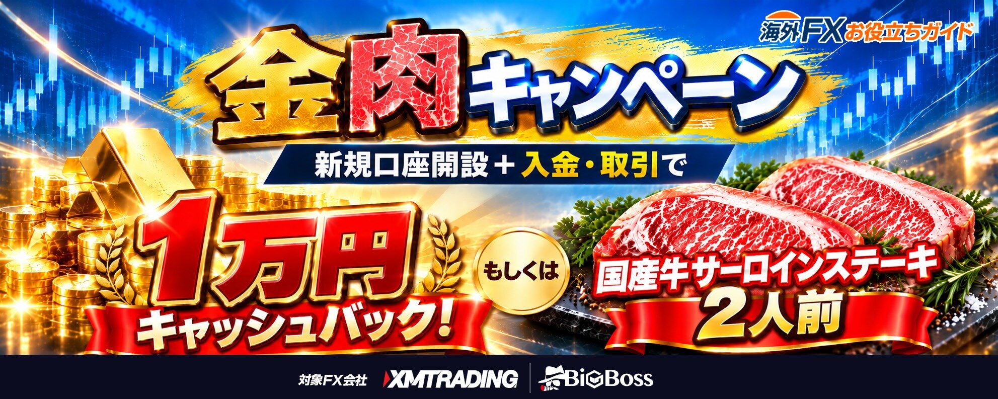 金肉キャンペーン｜もらえる「現金１万円」もしくは「国産牛サーロインステーキ」