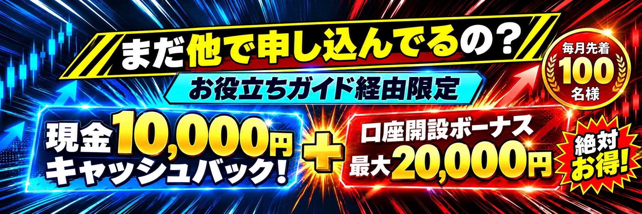 FX口座開設キャンペーン｜口座開設ボーナス＋現金１万円キャッシュバック