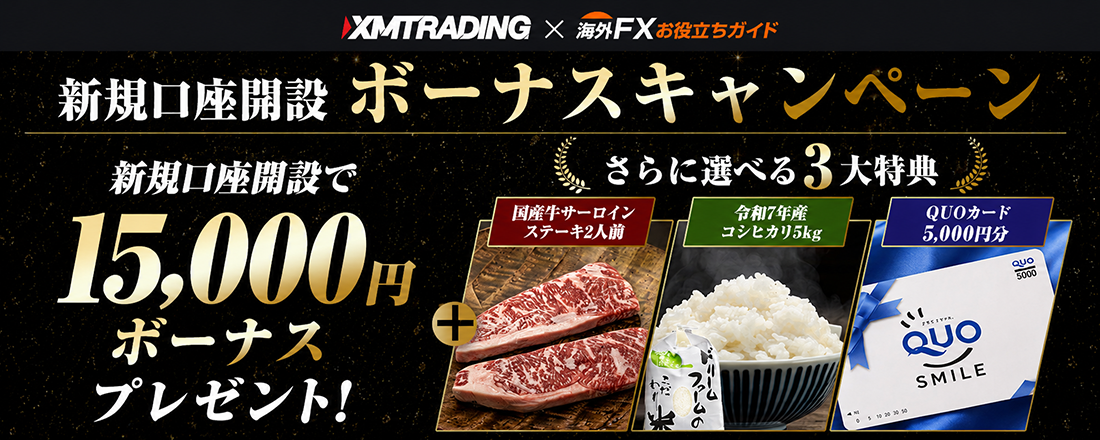 XMTrading（XMトレーディング）サイト限定 新規口座開設ボーナスキャンペーン