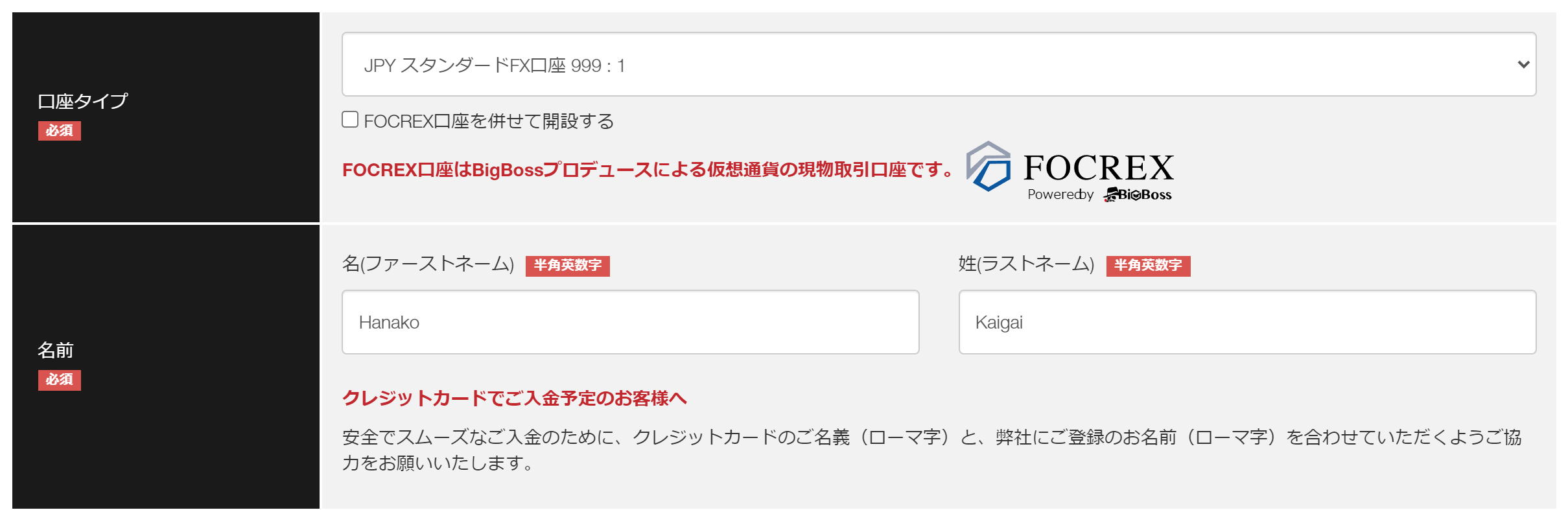 BigBoss クイック口座開設02