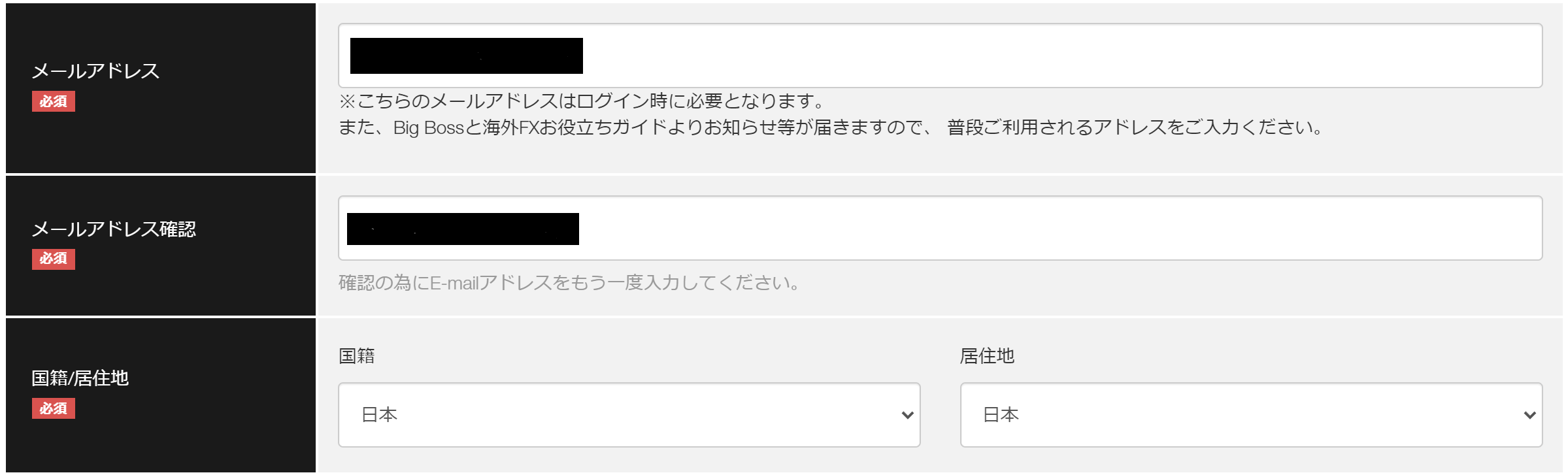 BigBoss クイック口座開設03