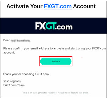 FXGT認証メール