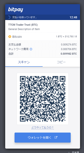 Tradeview ビットコイン入金06