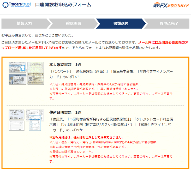 TradersTrust 口座開設サポート11