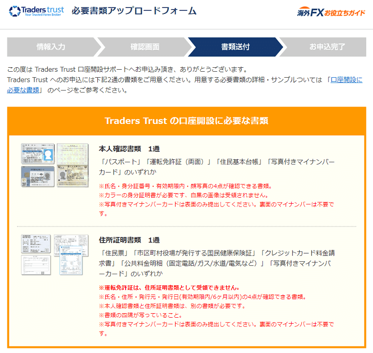 TradersTrust 口座開設サポート14