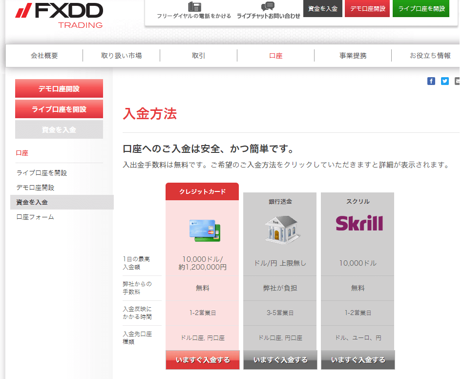 FXDD クレジットカード入金02