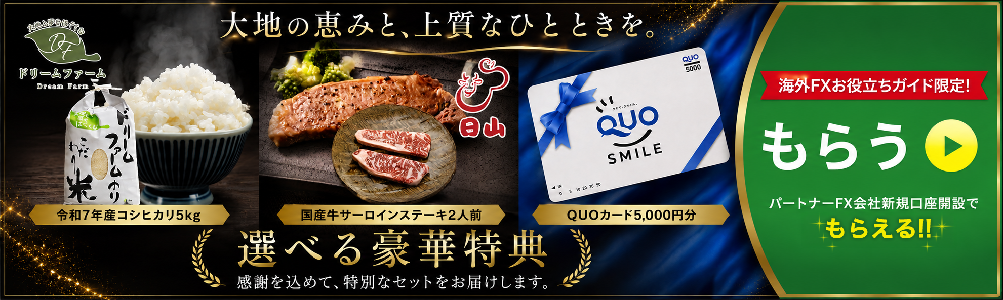 海外FXお役立ちガイドの豪華3大特典キャンペーン