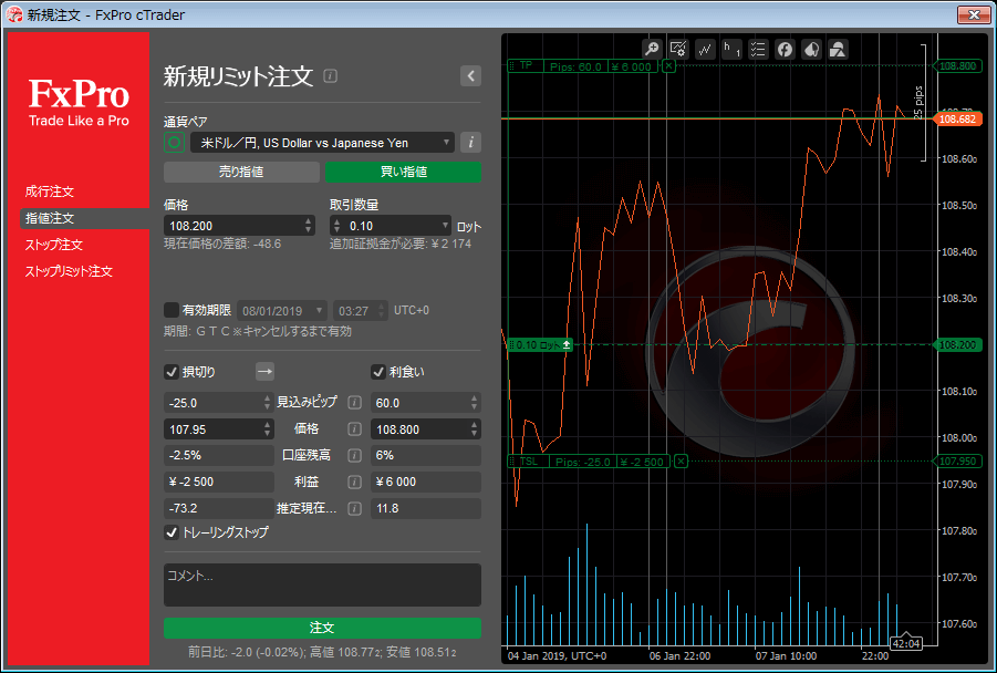 cTrader IFO注文 03