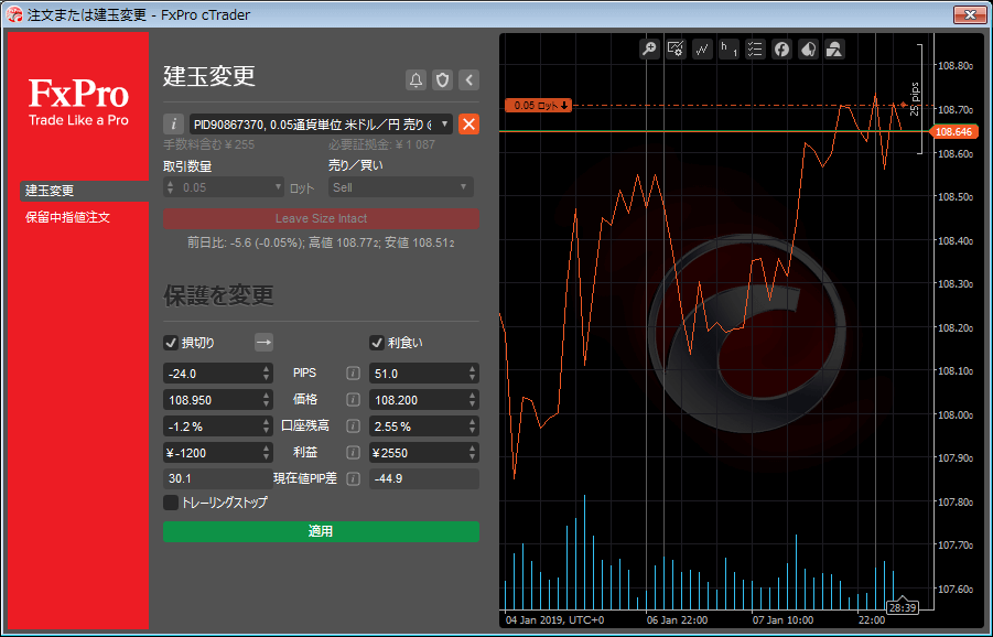 cTrader OCO注文 04