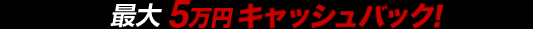 最大5万円キャッシュバック!